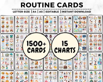 Daily Routine Cards, Visual Schedule, Routine Chart For Kids, Morning, Evening, Toddlers, Preschool, Chore Chart, Daily Rhythm, Editable