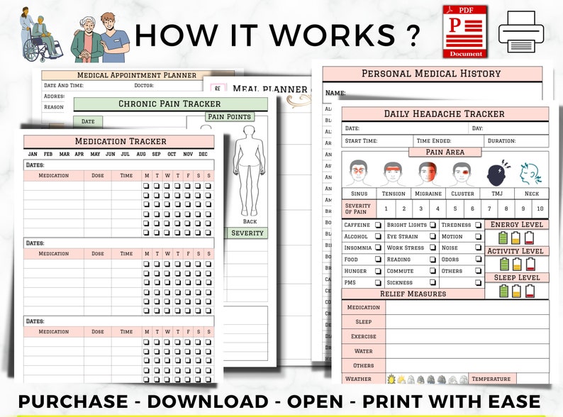 Caregiver Planner Printable, Home Health Care Form, Caregiver Daily Log, Caregiving Checklist, Elder Care Home Health Nurse, Senior Care log image 9