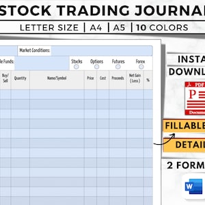 Dagboek voor aandelenhandel. Daghandellogboek. Voor aandelen, futures, opties en forex. Portefeuilletracker. Analysegrafieken voor daytrader-aandelenhandel