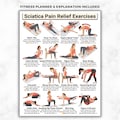 Sciatica Pain Relief Exercises, Lower Back Stretch Routine, Sciatic Nerve Glide Mobility Chart, Physical Therapy, Hip & Piriformis Stretches product logo