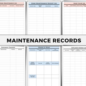 Home Maintenance Planner, Home Improvement Planner, Fillable Home Maintenance Binder, Home Maintenance Checklist, Renovation & Maintenance immagine 9