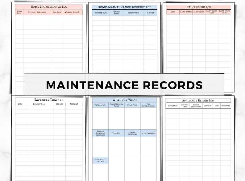 Home Maintenance Planner, Home Improvement Planner, Fillable Home Maintenance Binder, Home Maintenance Checklist, Renovation & Maintenance immagine 9