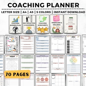 Planner di coaching, Quaderno di lavoro di life coaching, Foglio di lavoro di coaching, Diario di coaching, Quaderno di lavoro di life coach, Guida all&#39;amor proprio, Attività di coaching