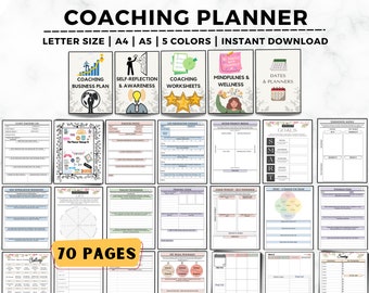 Coaching Planner, Life Coaching Workbook, Coaching Worksheet, Coaching Journal, Life Coach Workbook, Self Love Guide, Coaching Business