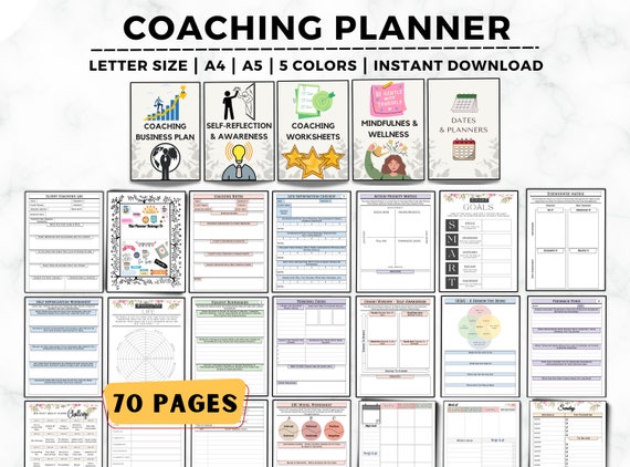 Coaching Planner, Life Coaching Workbook, Coaching Worksheet, Coaching Journal, Life Coach Workbook, Self Love Guide, Coaching Business