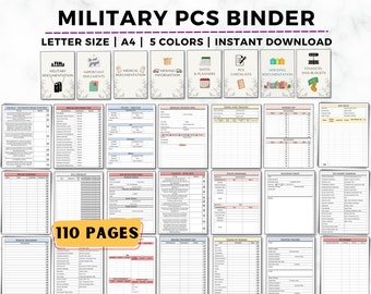 PCS Binder Printable, PCS Checklist, Military Move Planner, Military Family Moving Binder, PCS Move, Relocation Planner, Pcs Expense Tracker