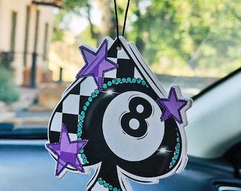 Spade 8 Ball Car Air Freshener (Peach Scent)