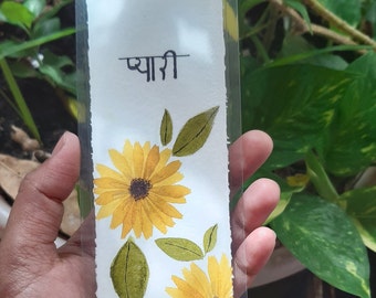 Aesthetic Bookmarks Combo two laminated 6.4 × 16 Cms and one with pop up single word message 5.4 × 14.9 Cms .