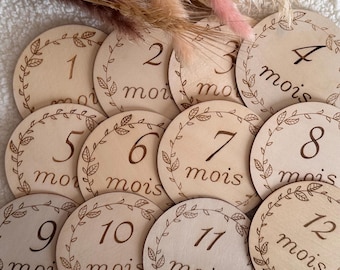 Carte étape bébé / naissance / mois