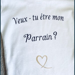 Body/ personnalisé / veux tu être ma marraine / veux tu étre mon parrain / cadeau / naissance / parrain / marraine/ bebe / famille/ annonce image 2