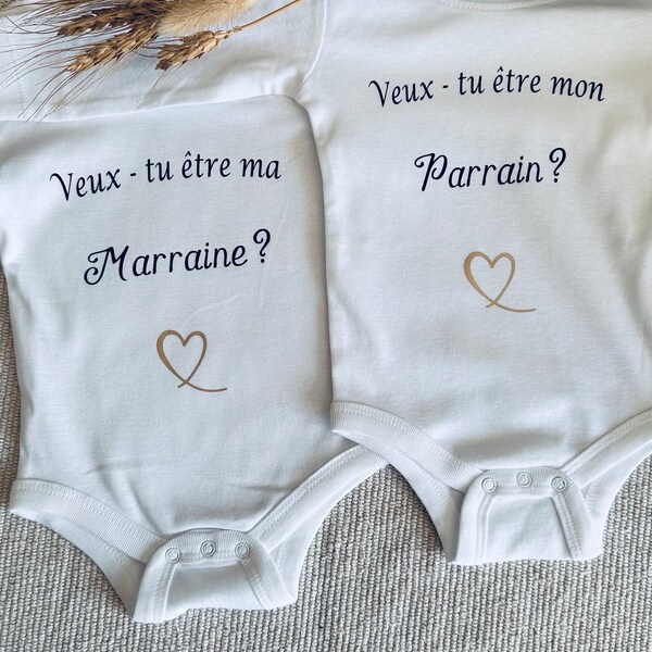 Body/ personnalisé / veux tu être ma marraine / veux tu étre mon parrain / cadeau / naissance / parrain / marraine/ bebe / famille/ annonce