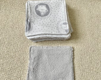 Lot de 10 lingettes lavables réutilisables