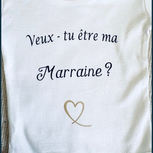 Body/ personnalisé / veux tu être ma marraine / veux tu étre mon parrain / cadeau / naissance / parrain / marraine/ bebe / famille/ annonce image 3