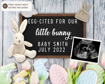 Editable Easter Pregnancy Announcement for Social Media, Spring Baby Pregnancy Announcement, Digital Baby Pregnancy Announcement