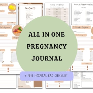 Digital Pregnancy Planner, Pregnancy Journal, Week by Week Pregnancy Planner,  Printable Pregnancy Journal, Digital Pregnancy Journal