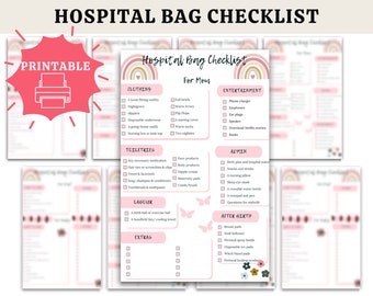 Hospital bag Checklist for labor and delivery, Maternity hospital bag checklist for mom and baby,  Hospital Bag Checklist