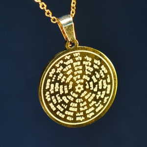 Colgante con el nombre de Dios de 72 letras en Oro/Plata. Con cadena.