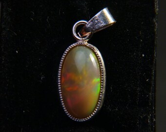 Ethiopian Opal Hand made Silver Sterling Pendant