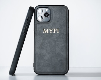 Personligt mobilskal i läder för iPhone 13 Pro Max 13 Pro 13 13 mini - 12 Pro Max 12 Pro 12 - 11 Pro Max 11 Pro 11 - X/XS XS Max XR -