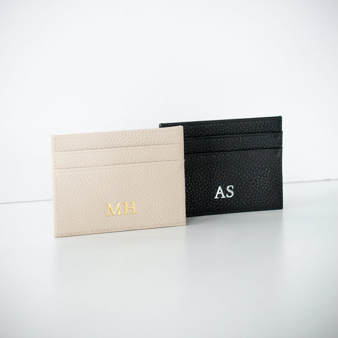 Personalised Leather Card Holder, Card Wallet, Card Case, Custom, Monogram, Initials, Bridesmaid Wedding Birthday Gifts Vegan - Etsy UK