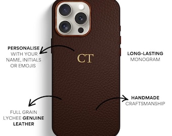 Luxurious Dark Brown Custom Crocodile Skin Vegan Phone Cover