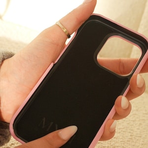 Personalisierte rosa Handyhülle, Leder Handyhülle, benutzerdefinierte iPhone Hülle, iPhone 15 Hülle, 15 plus, 14 Pro Max, 13 mini, 12 Bild 6