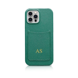 Personalised Genuine Leather Phone case with Card Holder Slot iPhone 13 Pro Max 13 Pro 13 Mini - 12 Pro 12 Pro Max 12 mini image 6