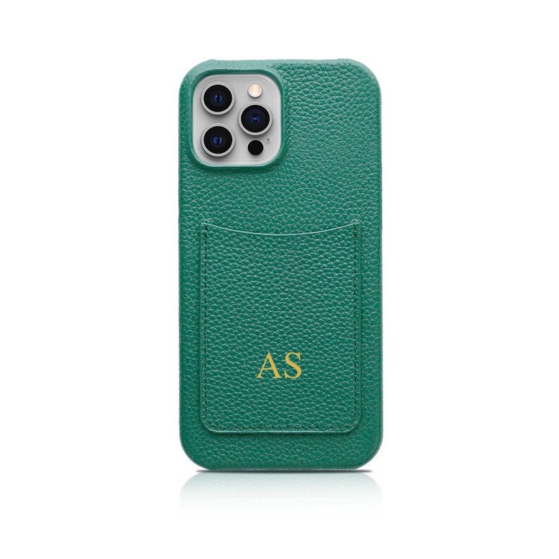 Personalised Genuine Leather Phone case with Card Holder Slot iPhone 13 Pro Max 13 Pro 13 Mini - 12 Pro 12 Pro Max 12 mini image 6