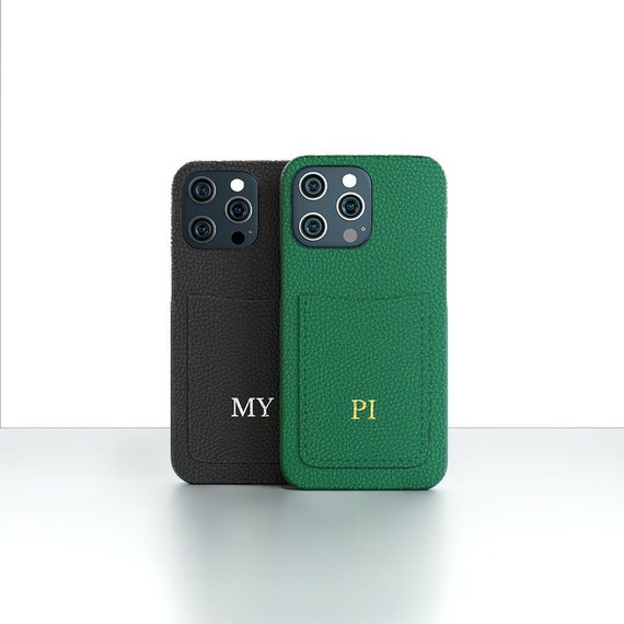 Personalised Genuine Leather Phone case with Card Holder Slot iPhone 13 Pro Max 13 Pro 13 Mini - 12 Pro 12 Pro Max 12 mini