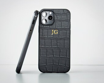 Custodia Per IPhone 11 Pro Max In Similpelle Rossa Effetto Coccodrillo - Personalizzabile Con Nome/iniziali - Foto 4