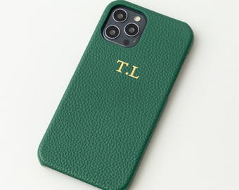 Personalised Initials Phone Case Green, Monogram phone case, iPhone 16 Pro Max, 16 Pro, 16, 15 Pro Max, 15 Pro, 14 Plus, 14, 14 Pro Max