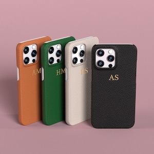 Personalised Pebble Genuine Leather iPhone case 13 Pro 13 Pro Max 13 Mini - 12 Pro 12 Pro Max -11 Black Beige Green Red Monogram Custom