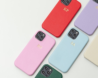 Personalised Leather Phone Case iPhone 16, 16 Plus, 16 Pro Max, 16 Pro Case, Custom iPhone Case with initials, Monogram Case, Personalized
