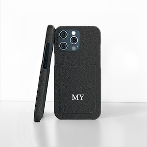 Personalised Genuine Leather Phone case with Card Holder Slot iPhone 13 Pro Max 13 Pro 13 Mini - 12 Pro 12 Pro Max 12 mini image 2