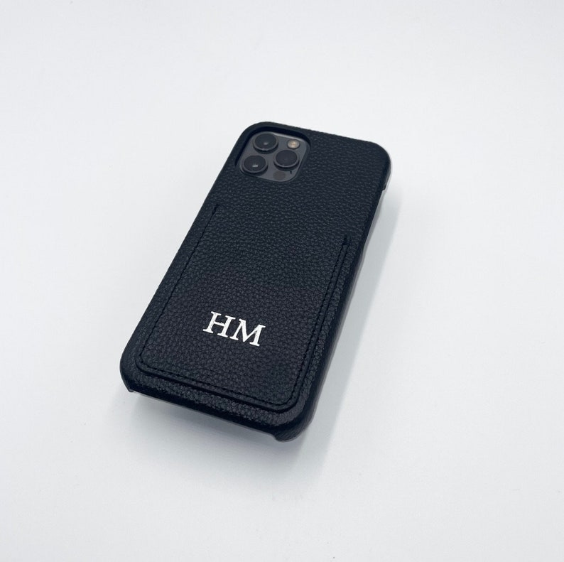 Personalised Genuine Leather Phone case with Card Holder Slot iPhone 13 Pro Max 13 Pro 13 Mini - 12 Pro 12 Pro Max 12 mini image 4