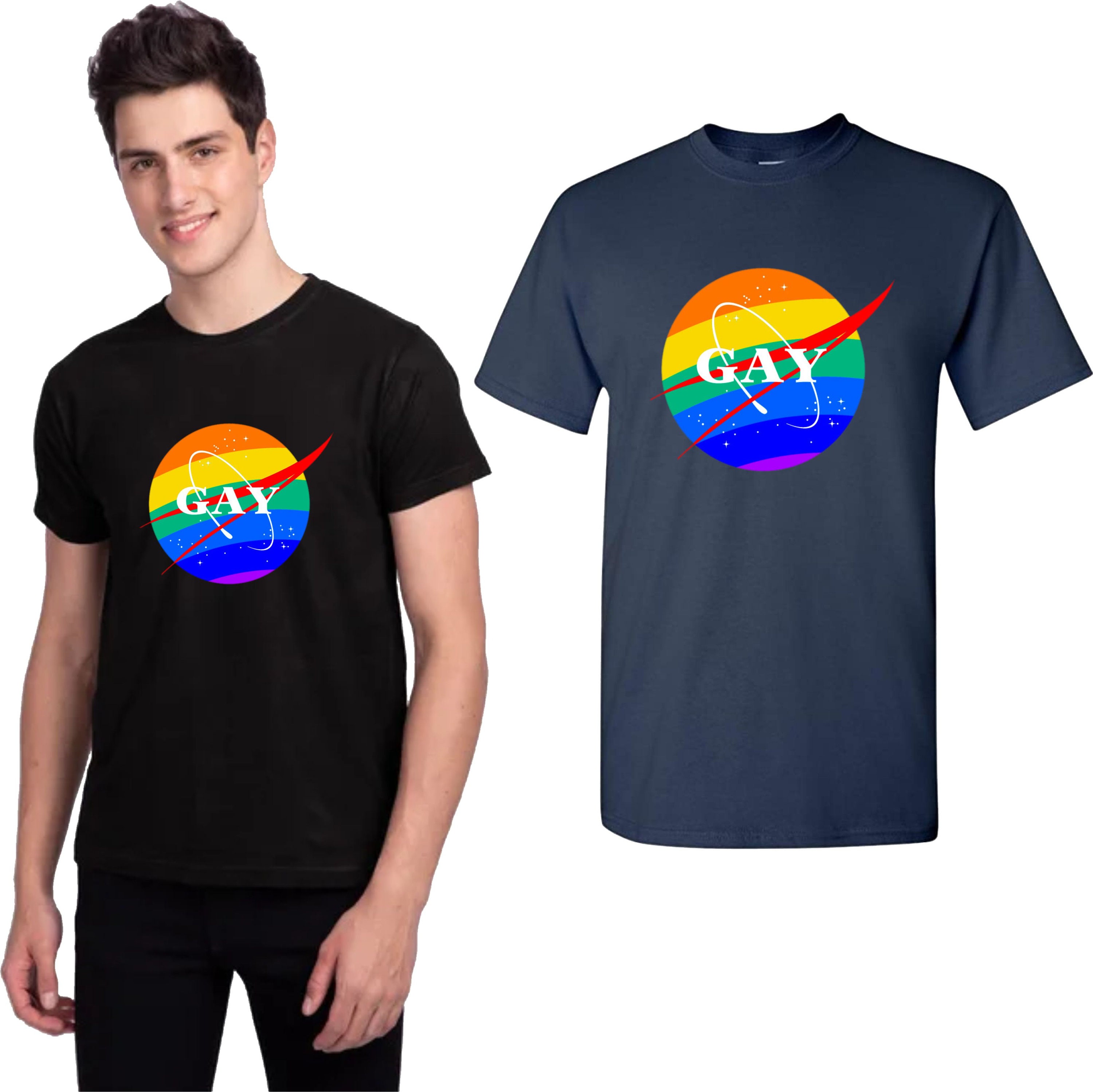 Gay Nasa Globe T-shirt LGBT Rainbow 