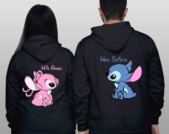 Lilo \u0026 Stitch Couple Hoodie His Angel 