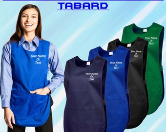 MA ONLINE Adults Tabard Apron with Pocket Unisex Bar Staff Cleaner Uniform Waitress Top UK 8-26 