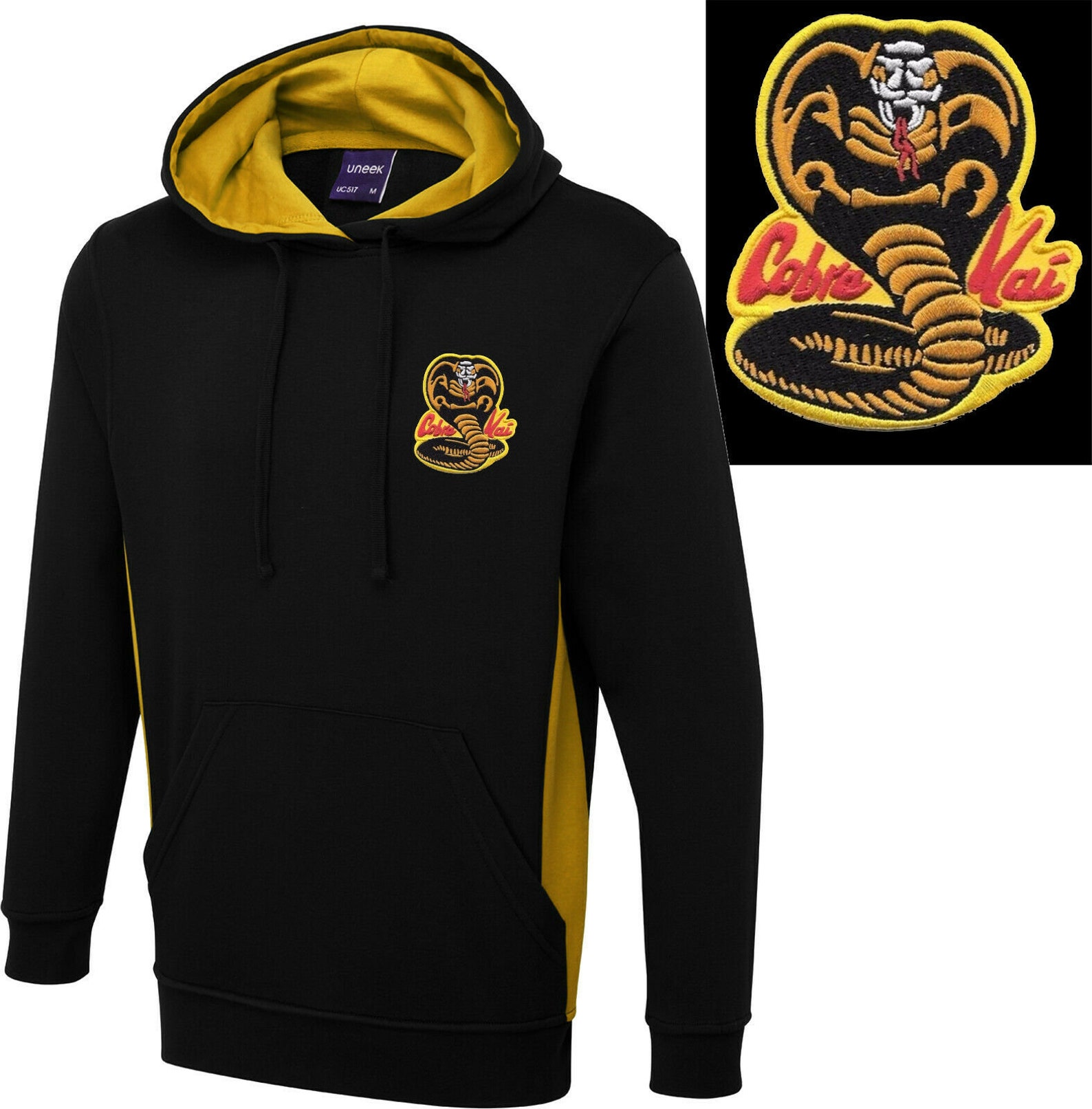 Cobra Kai Embroidered Two Tone Hooded Sweatshirt hoodie Karate | Etsy