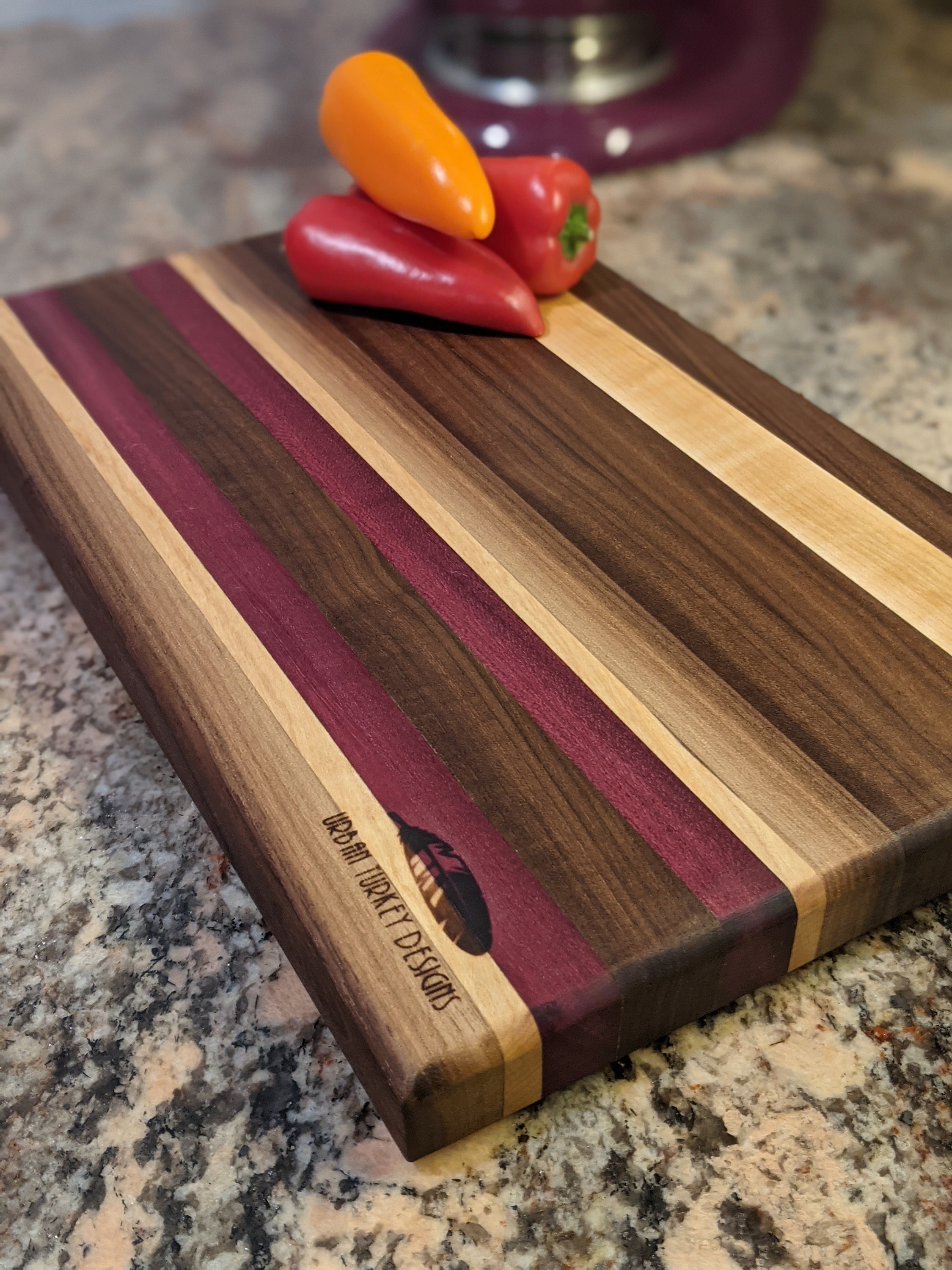 Maple and Purpleheart with Handle Cutting Board