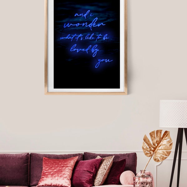 Neon Sign Art Print Shawn Mendes ‘Wonder’ lyrics