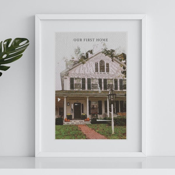 Watercolor Home Print, Custom House Portrait, Personalized Housewarming Gift, Custom Poster Realtor Closing Gift, Custom Watercolor Poster