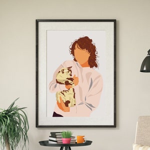 Custom Pet Portrait, Custom Dog Portrait, Dog Mom Gift, Pet Owner Gift, Pet Memorial Gift, Custom Illustrated Pet Portrait, Faceless Posters