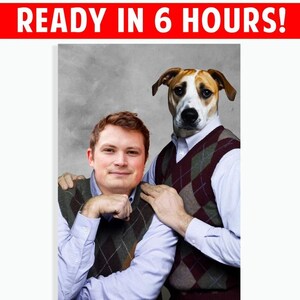Custom Pet Brothers Portraits, Custom Step Brothers Pet Poster Gifts