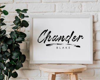 Customized Digital Print Poster, Personalized Digital Print Portrait, Custom Baby Name Poster, Personalized Baby Name Poster for Nursery