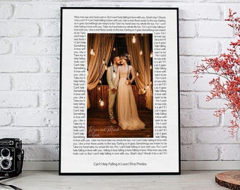 Customized First Dance Song Lyrics Print, Custom Song Lyrics Print, Song Lyrics Poster, Personalized First Dance Poster, Wedding Song Poster