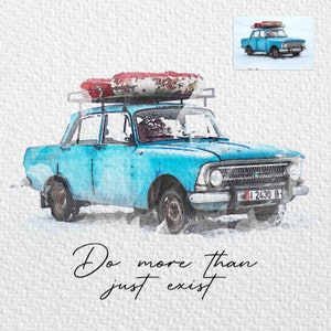 Custom Watercolor Painting for Car Lover, Personalized Car Watercolor Painting Poster, Custom Car Watercolor Painting Portrait, Car Painting