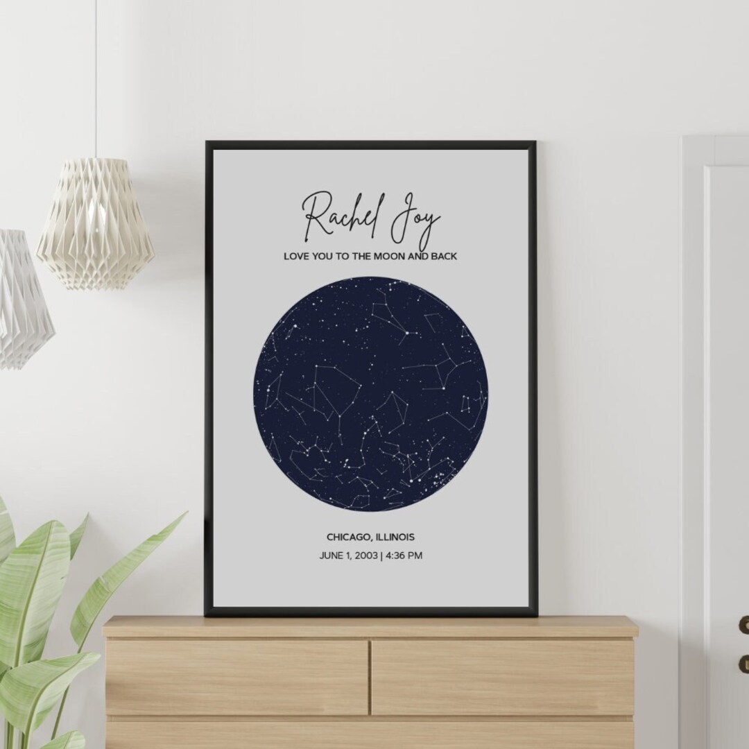Constellation Map Poster, Personalized Constellation Map Print, Custom ...