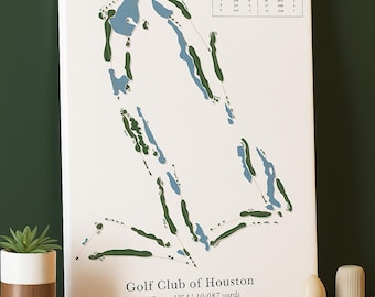 Custom Golf Course Map Print, Personalized Golf Art of Any Course, Golf Gift for Men, Golfer Retirement Gift