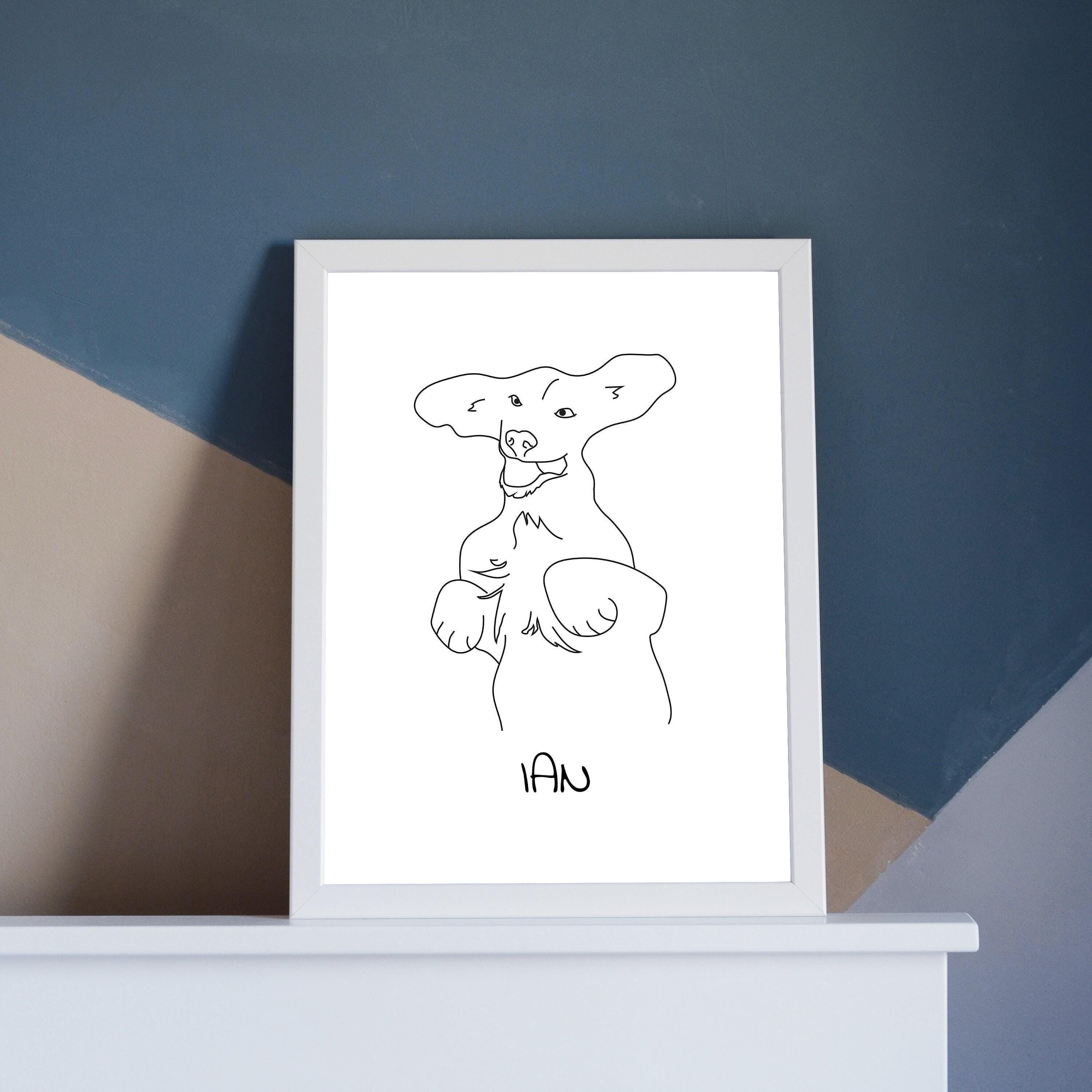 Funny Pet Portrait, Funny Line Art Portrait, Custom Ugly Portrait ...